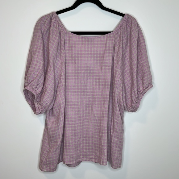 MADEWELL | Linen Blend Gingham Wrap Top - Picture 8 of 9